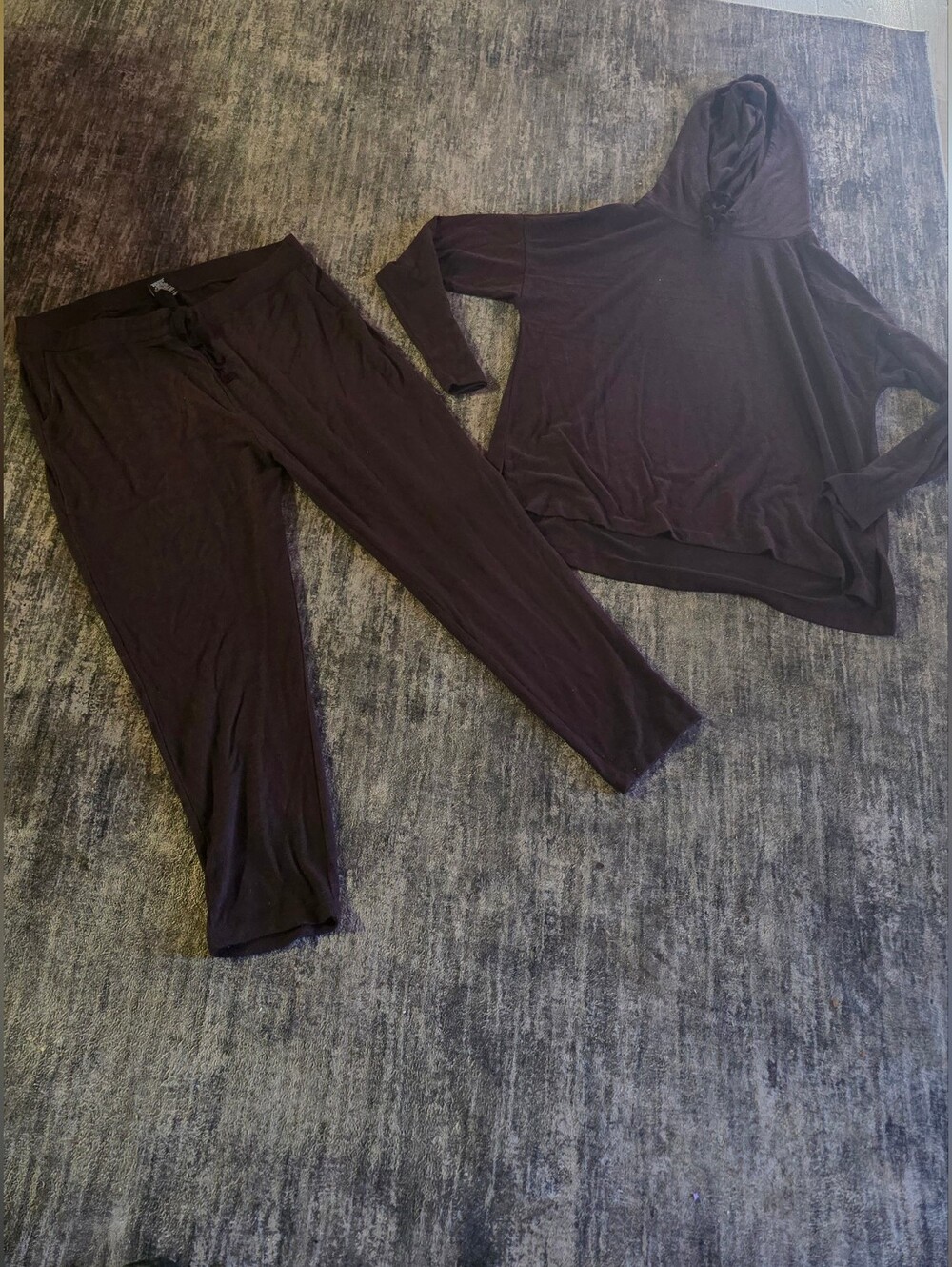 Cozy Dark Maroon Hooded Lounge Set